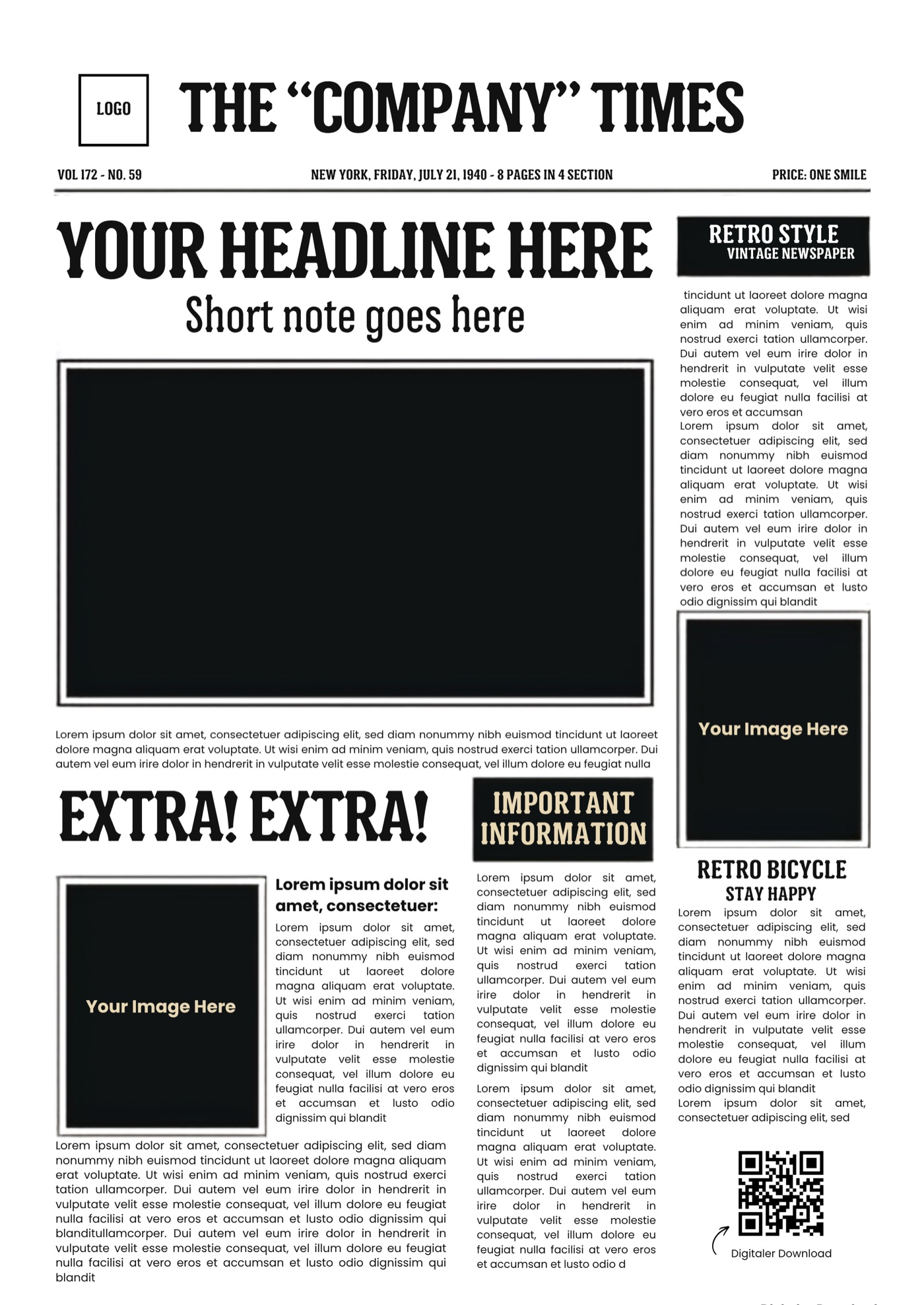Personalisierte Event-Zeitung im Vintage-Stil – The Company Times, live gedruckt